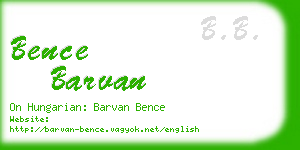 bence barvan business card